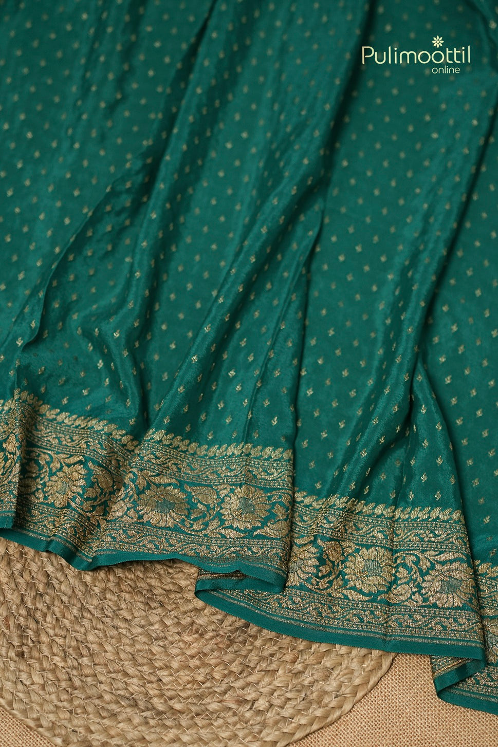 Peacock Green Colour Banarasi Saree