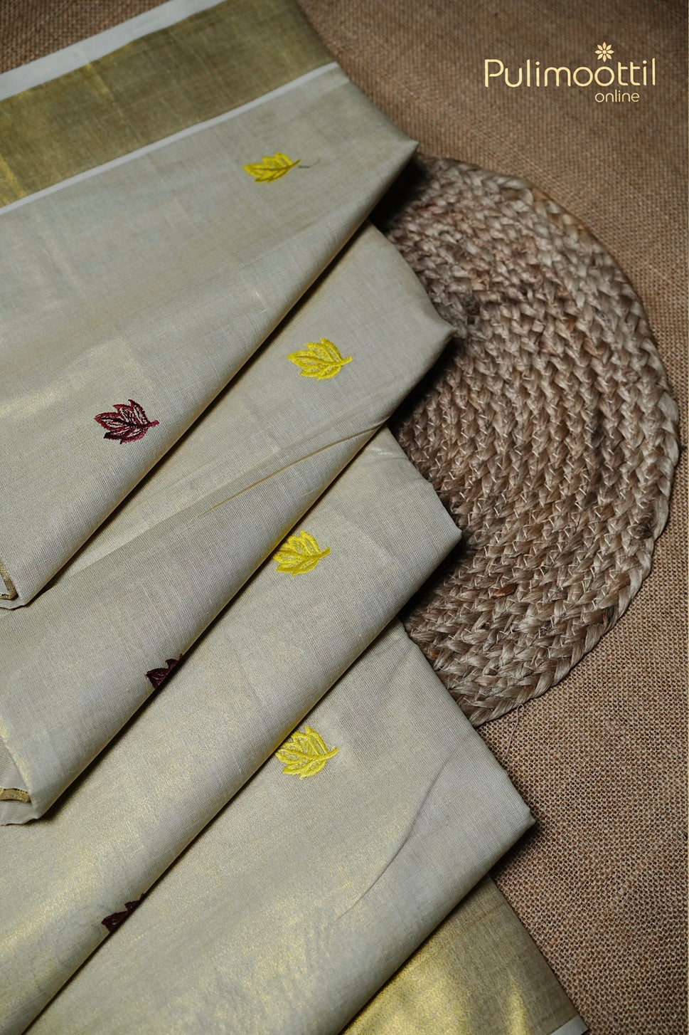 Kerala Traditional Golden Tissue Set Saree
