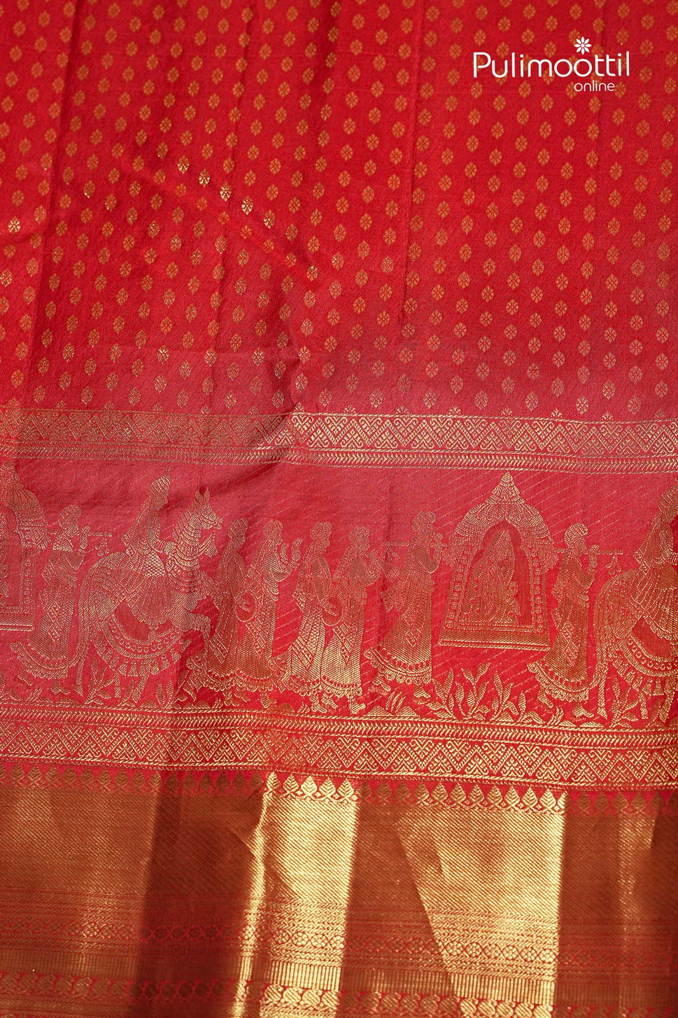 Red Colour Kanchipuram Brocade Wedding Saree