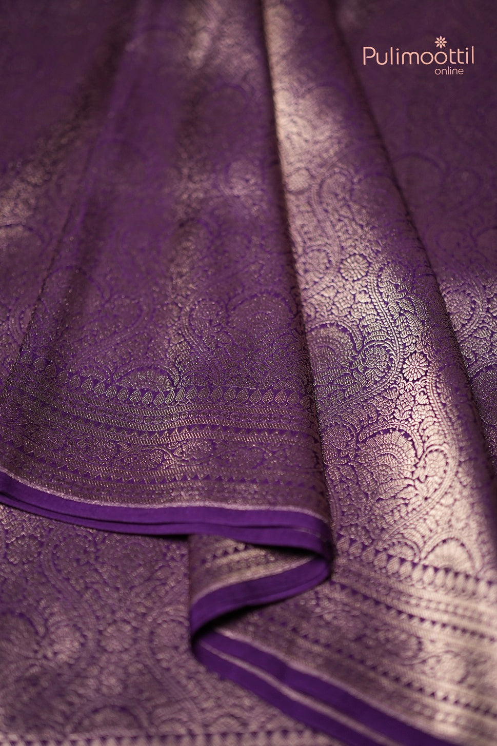 Violet Colour Banarasi Silk Saree