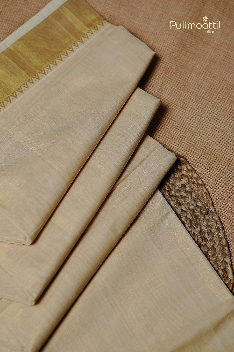 Kerala Traditional Golden Tissue Handloom Set Saree