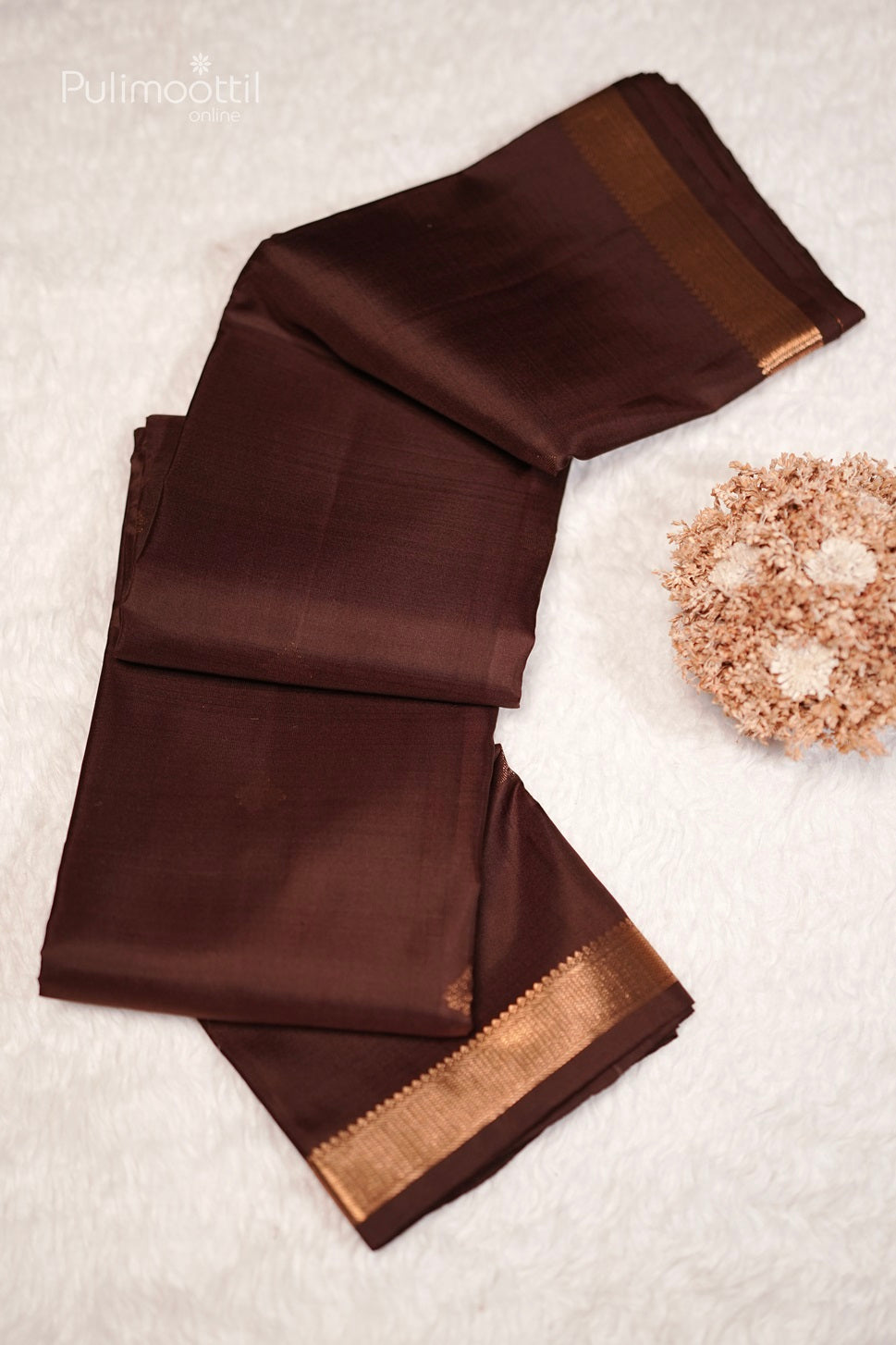 Coffee Brown Colour Kanchipuram Soft Silk Saree
