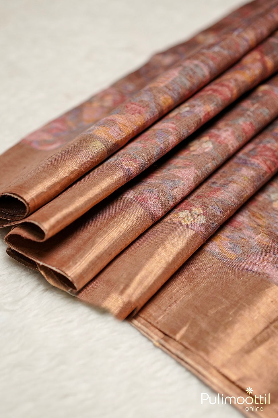 Chickoo Shade Jute Silk Saree.