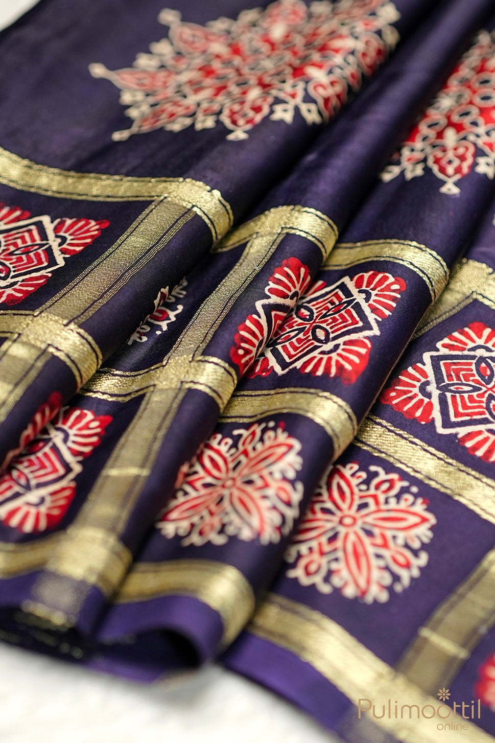 Dark Blue Colour Modal Silk Saree.