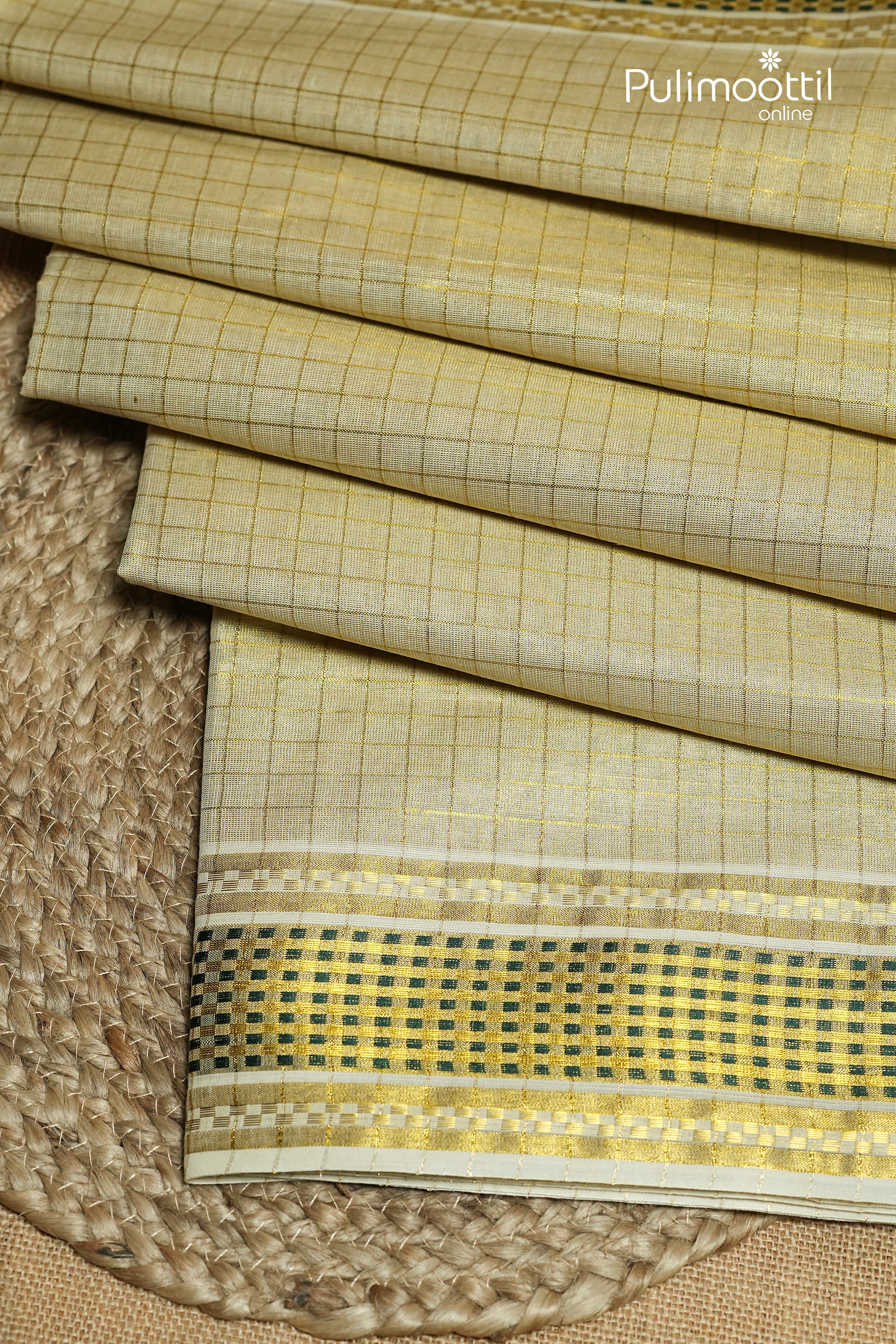 Kerala Traditional Golden Tissue Set Saree