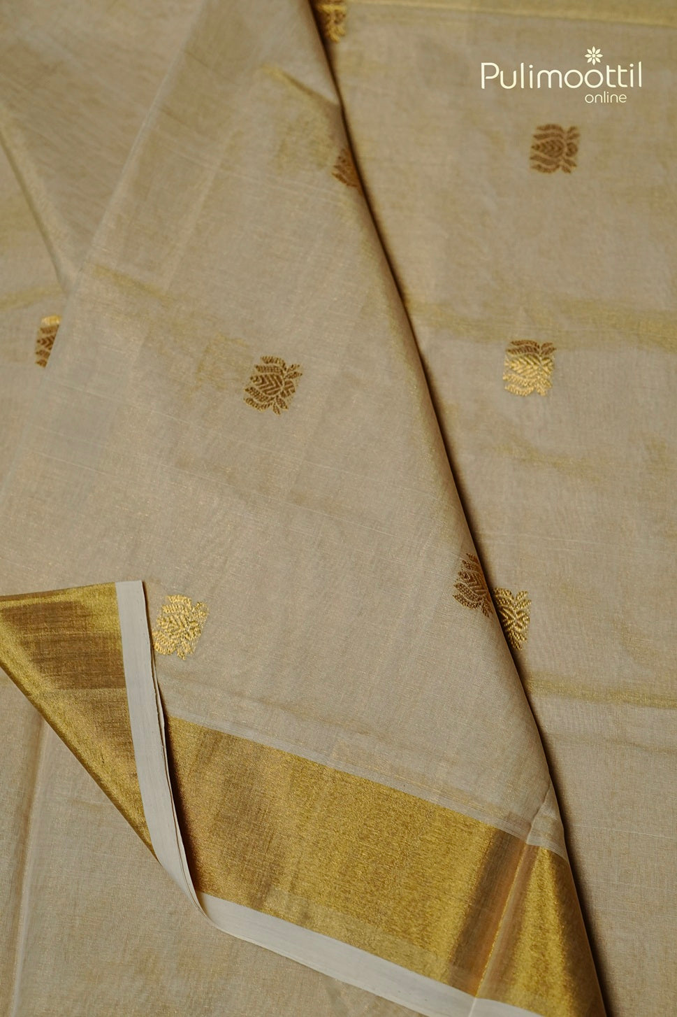 Kerala Traditional Golden Tissue Handloom Set Saree