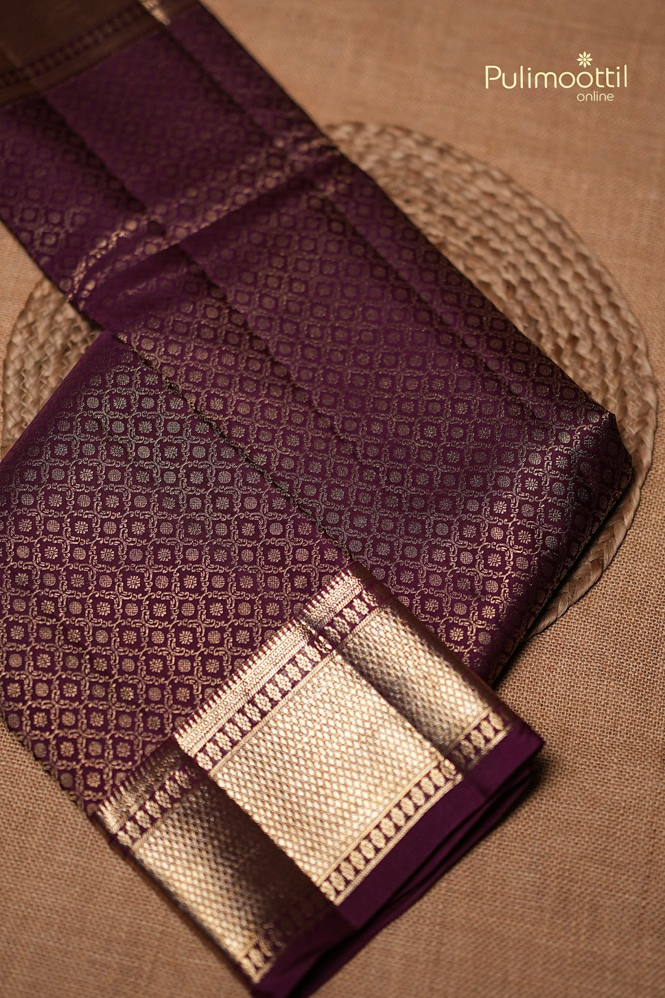 Purple Colour Kanchipuram Brocade Wedding Saree