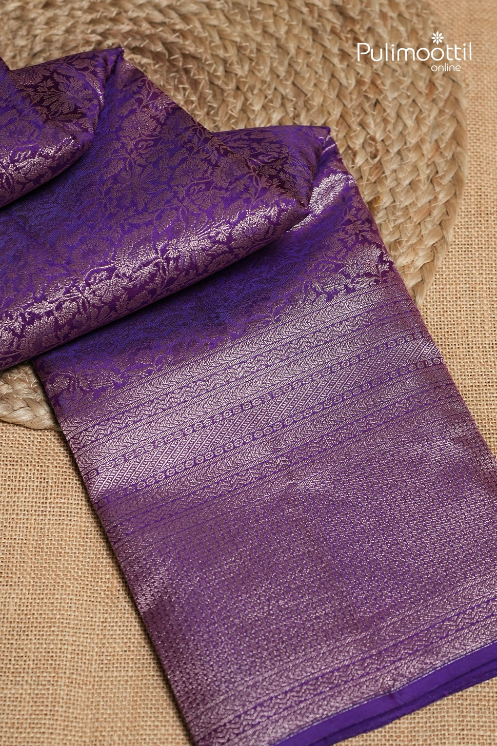 Violet Colour Kanchipuram Brocade Wedding Saree