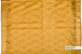 Mustard yellow color jute silk saree.