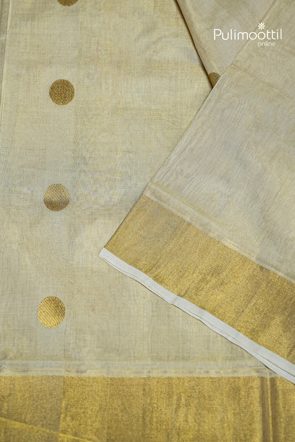 Kerala Traditional Golden Tissue Handloom Set Saree