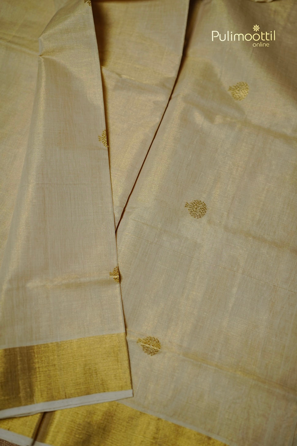 Kerala Traditional Golden Tissue Handloom Set Saree