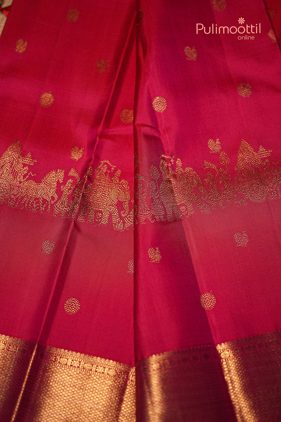 Rani Pink Colour Kanchipuram Brocade Wedding Saree
