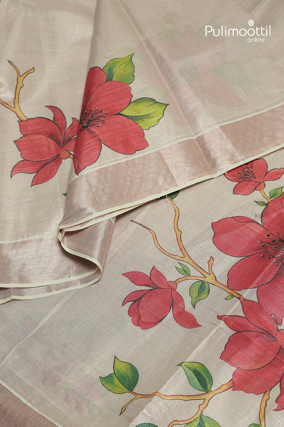 Kerala Traditional Rose Gold Set Saree