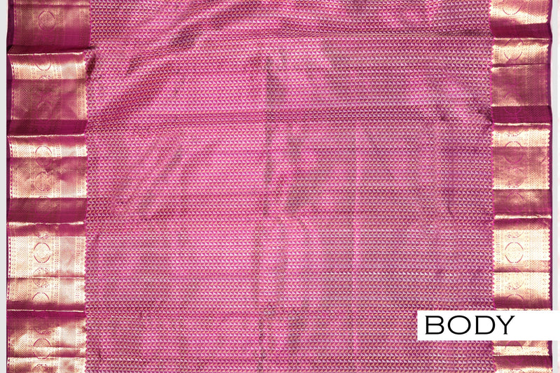Magenta color Kanchipuram silk saree .