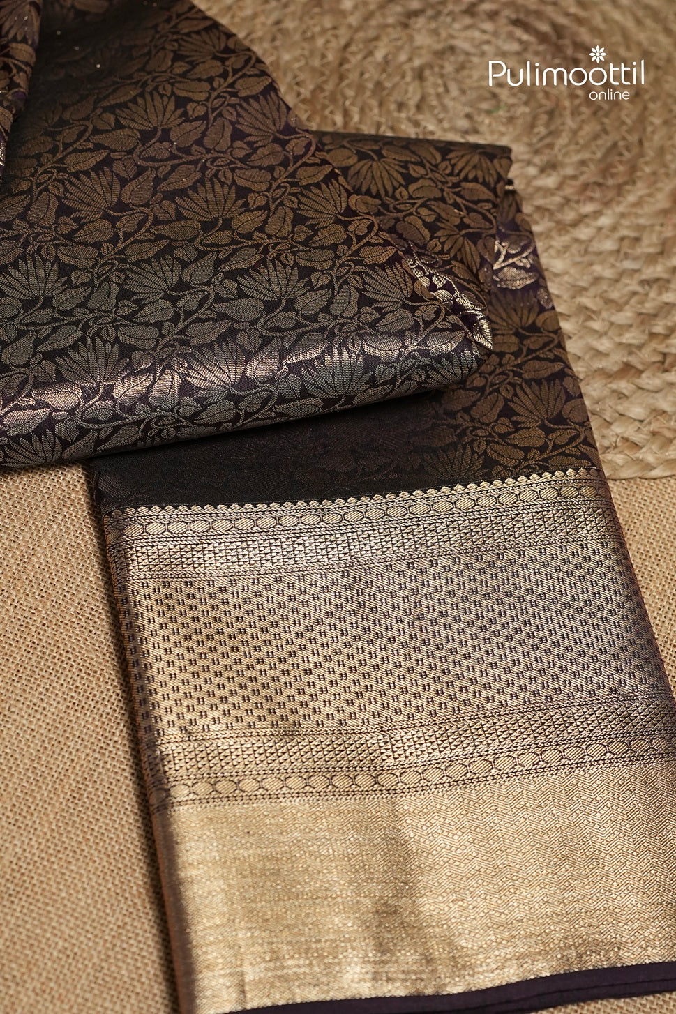Dark Purple Kanchipuram Brocade Wedding Saree