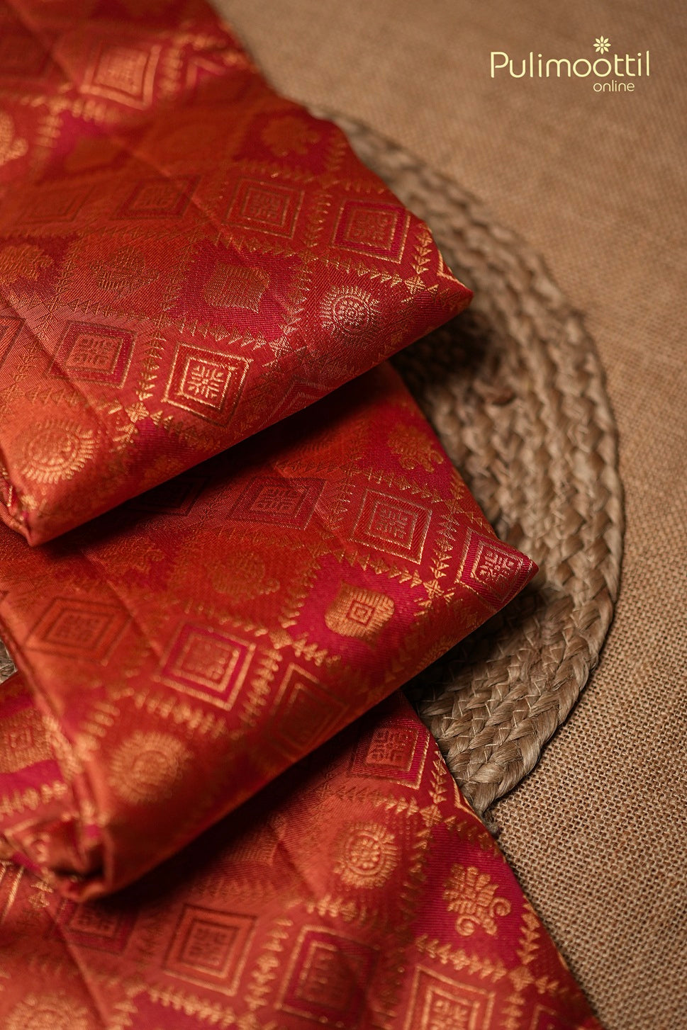 Peach Colour Kanchipuram Brocade Wedding Saree