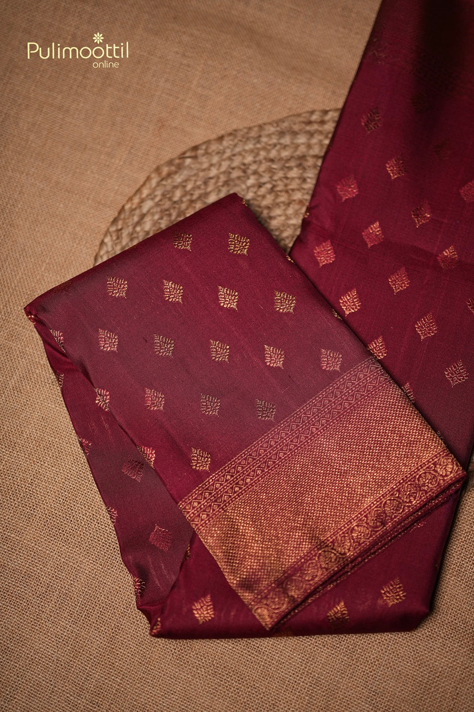 Maroon Colour Kanchipuram Brocade Wedding Saree