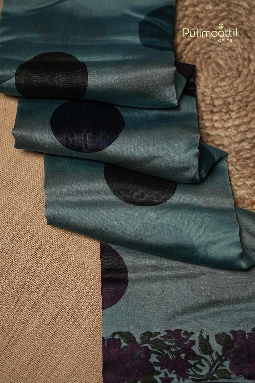 Light Teal Blue Colour Chanderi Saree