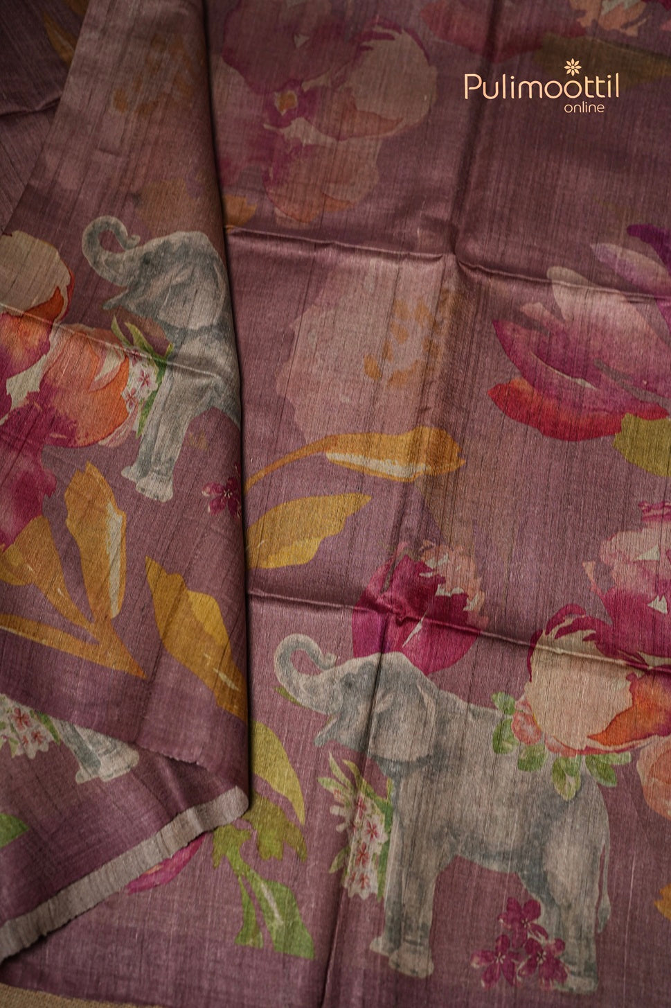 Onion Colour Jute Silk Saree