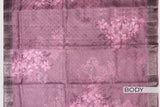 Wine color printed Tusser silk saree .