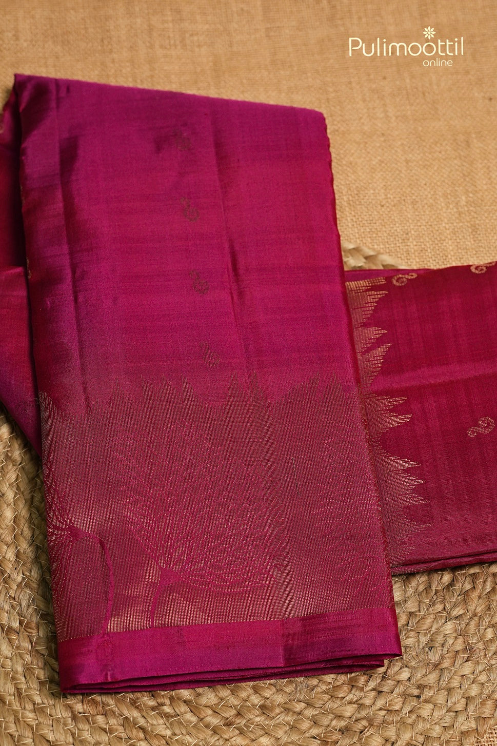 Dark Pink Colour Kanchipuram Designer Saree