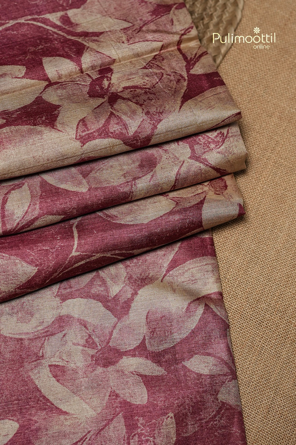 Onion Pink Colour Tussar Silk Saree