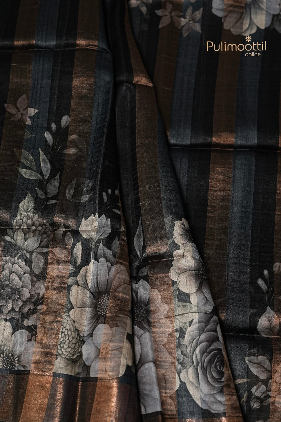 Black Colour Jute Silk Saree