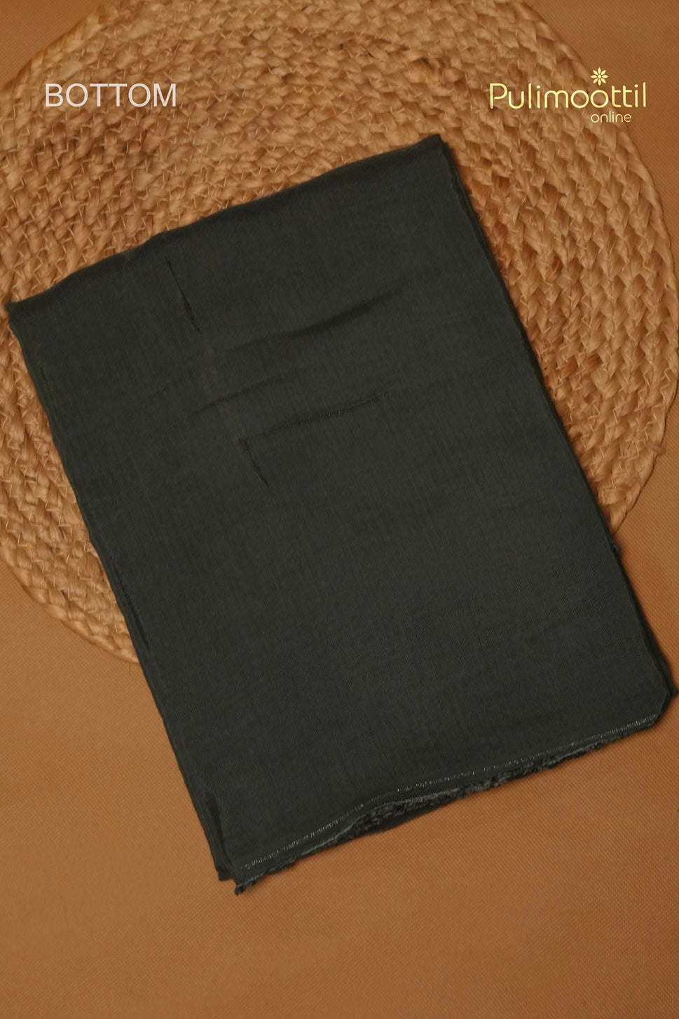 Dark Green Semi Tussar Unstitched Salwar Set
