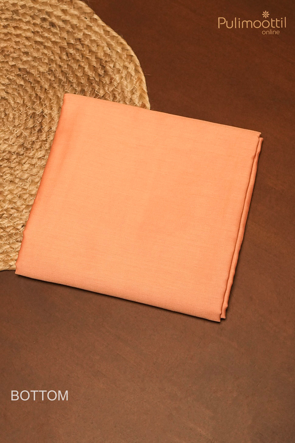Carrot Peach Chanderi Unstitched Salwar Set
