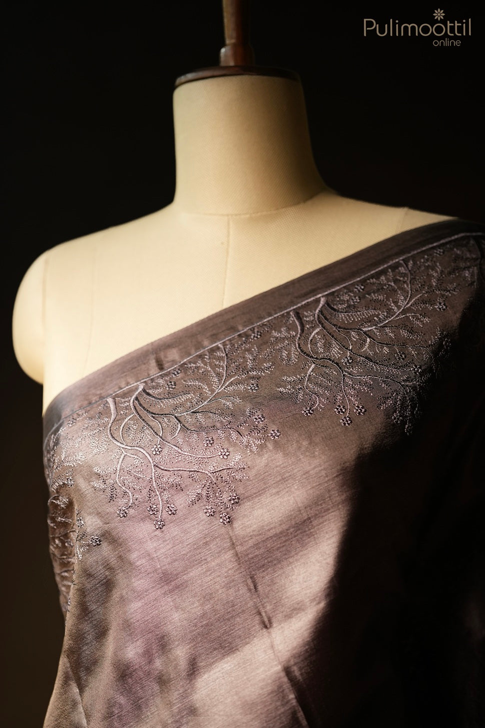 Licorice color Tussar silk saree