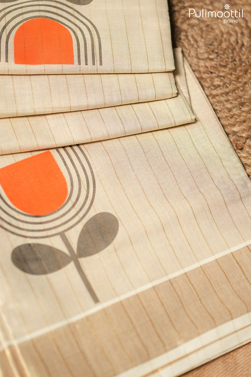 Golden tissue Kerala set saree