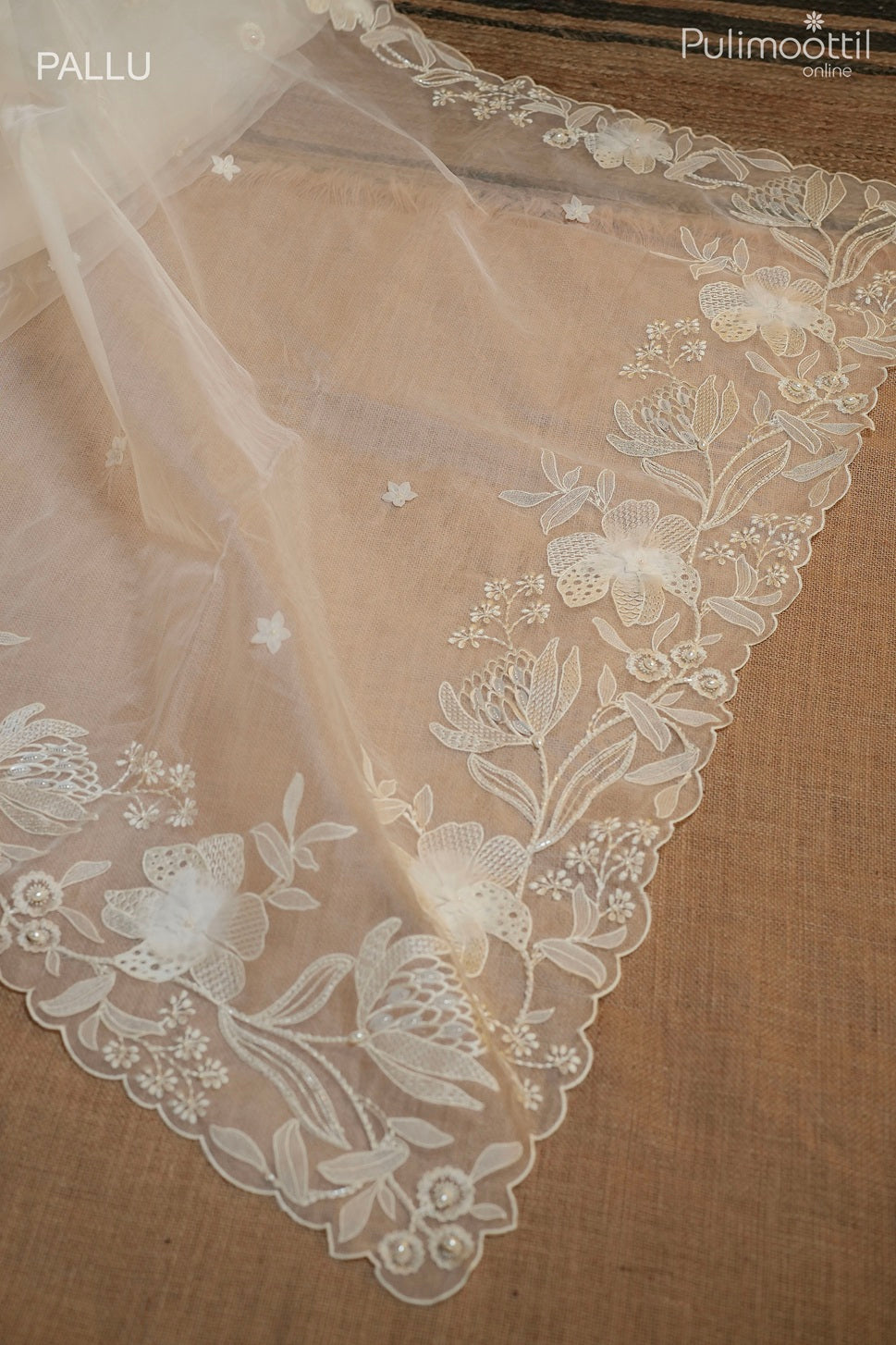 Off-white color organza fancy saree