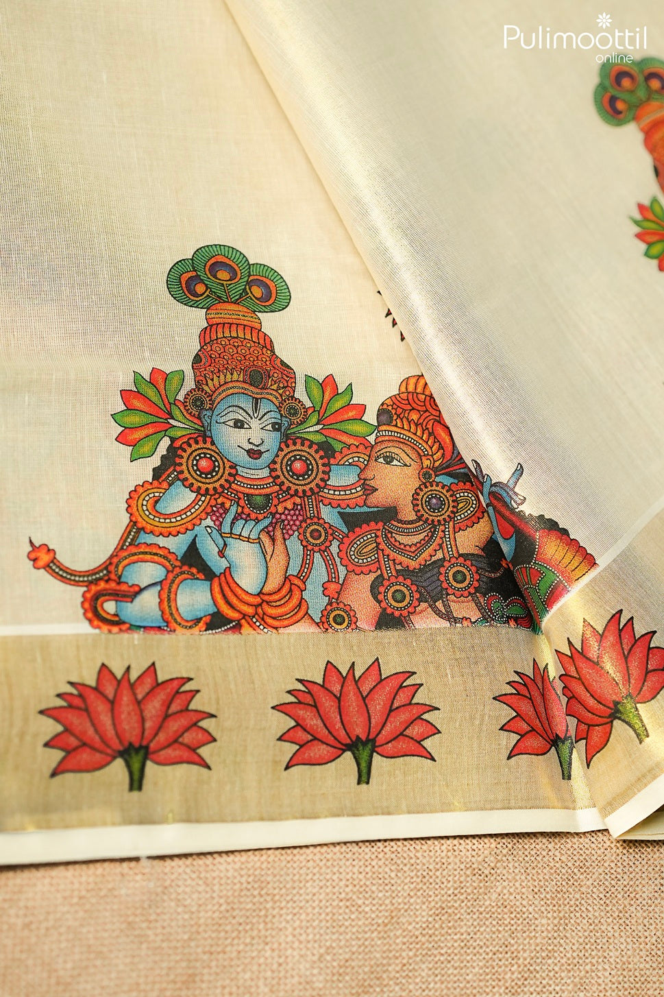 Kerala traditional mural paint set saree