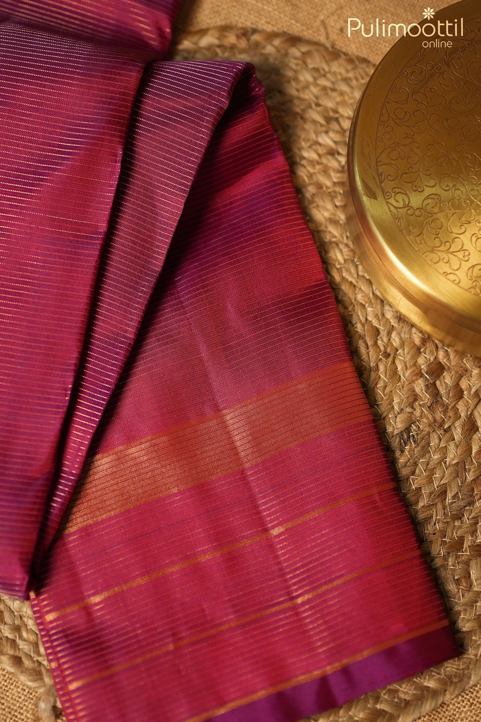 Dark pink Kanchipuram designer saree