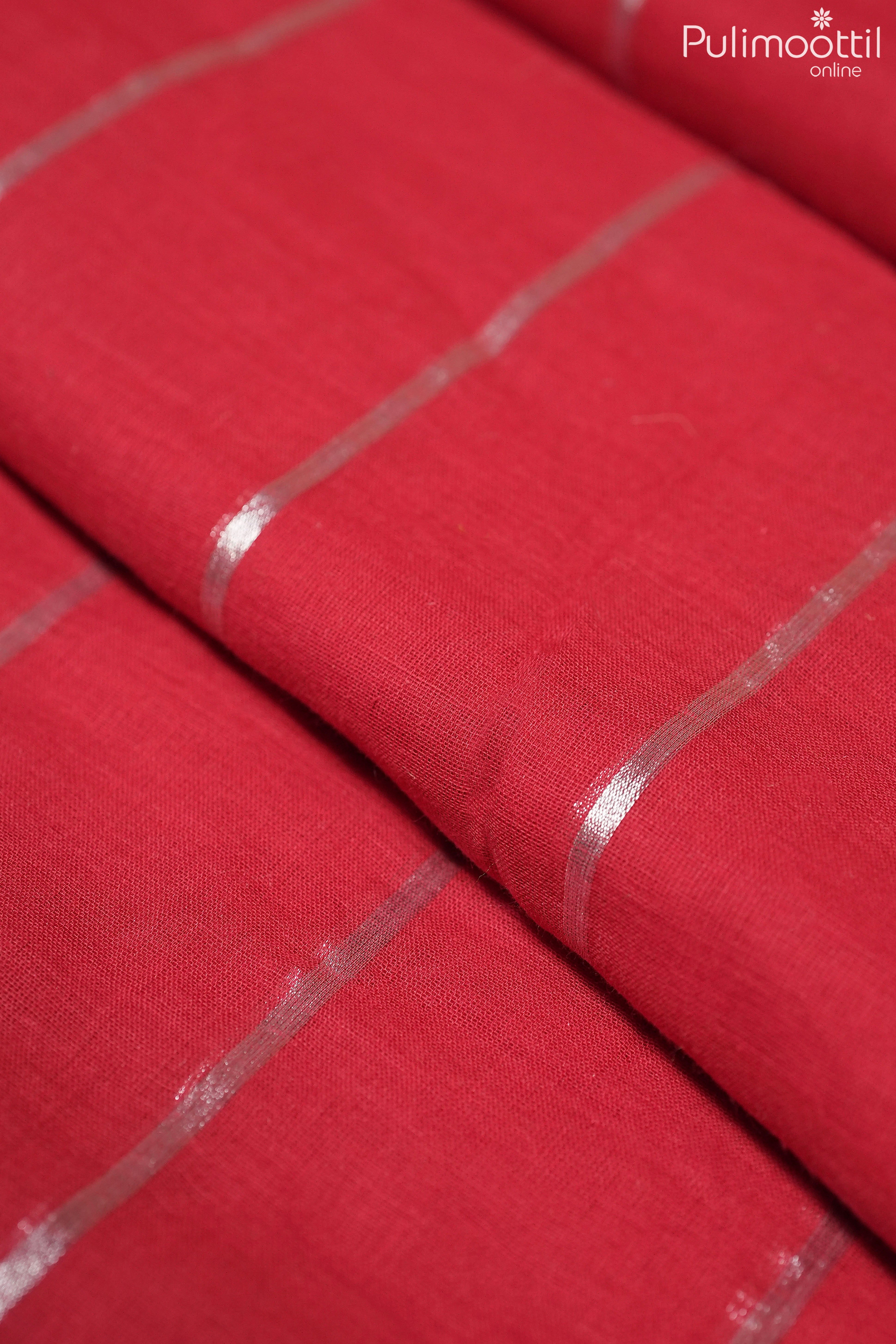 Chilly Red Colour Mul Cotton Saree