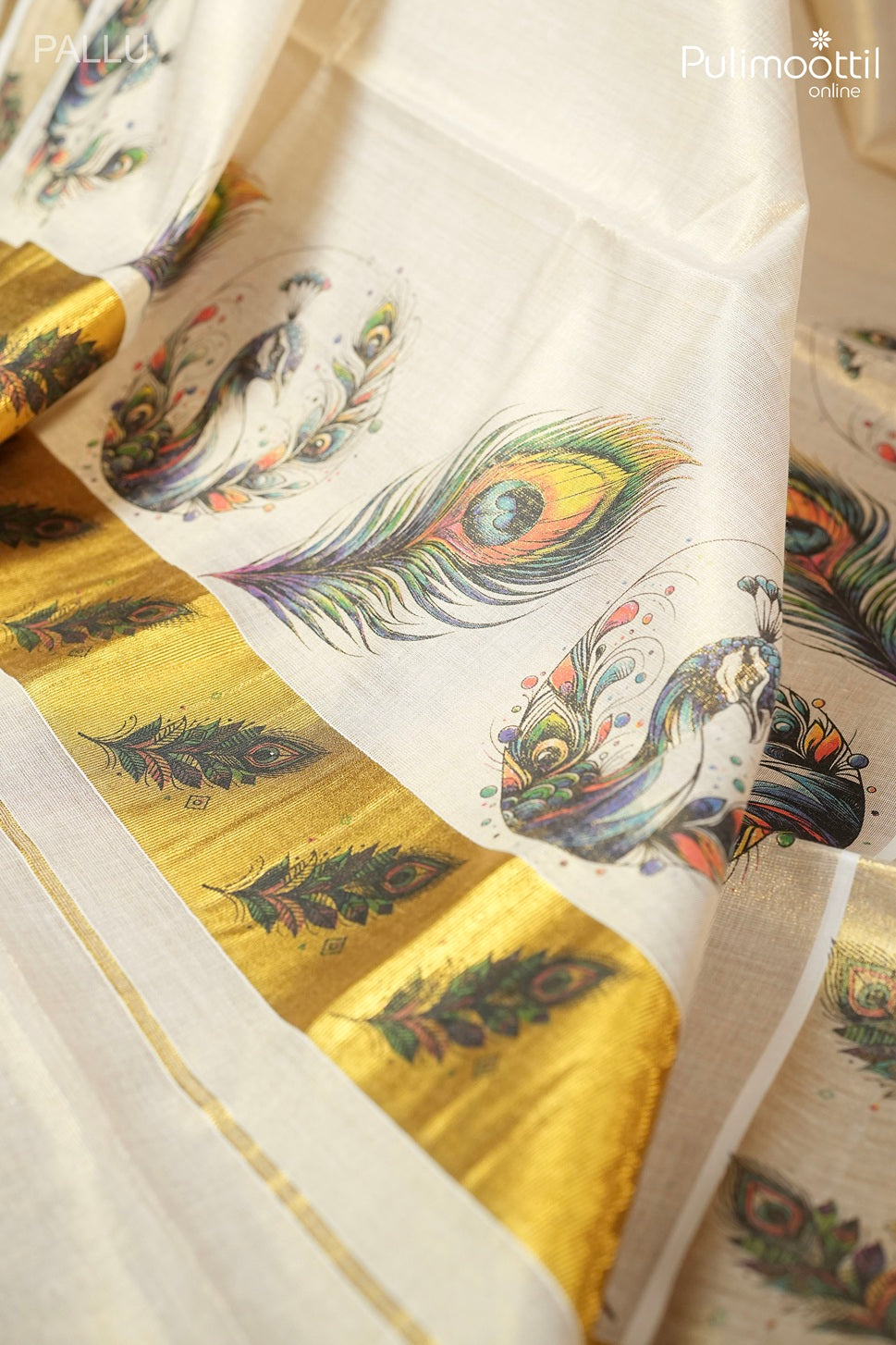 Kerala Traditional Golden Tissue Set Saree