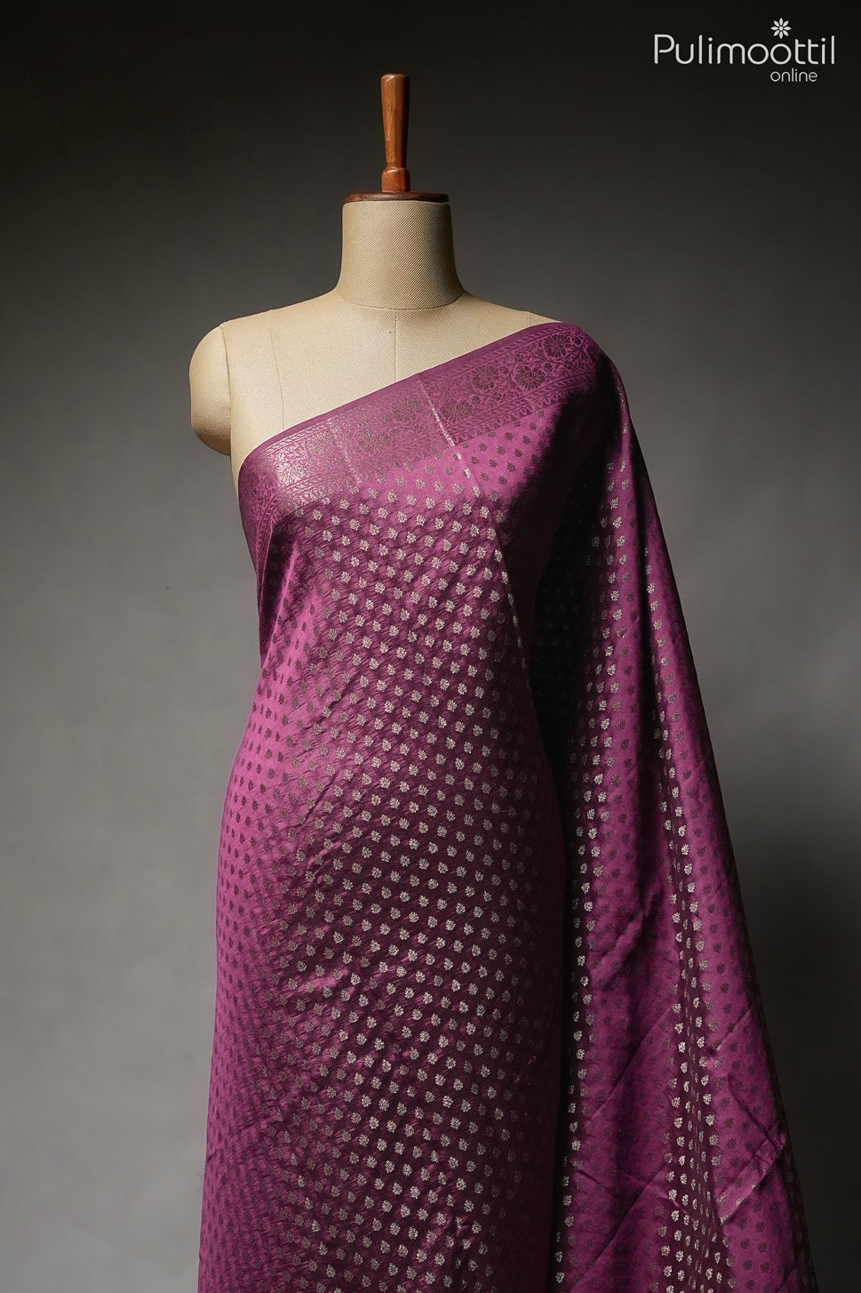 Wine color Chiniya silk saree