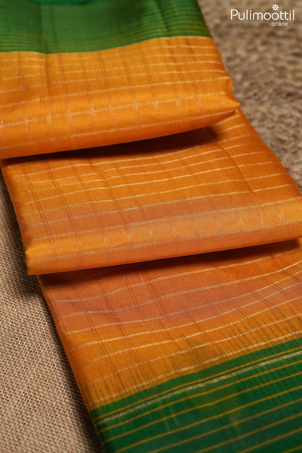 Mustard yellow color Kanchipuram designer saree