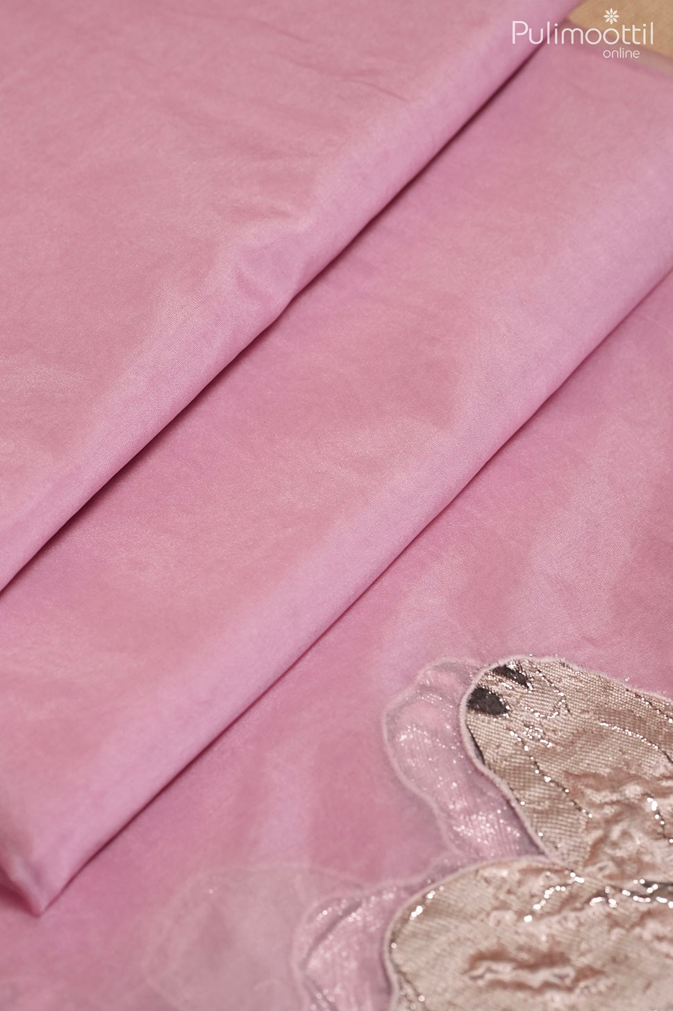 Onion pink color organza fancy saree