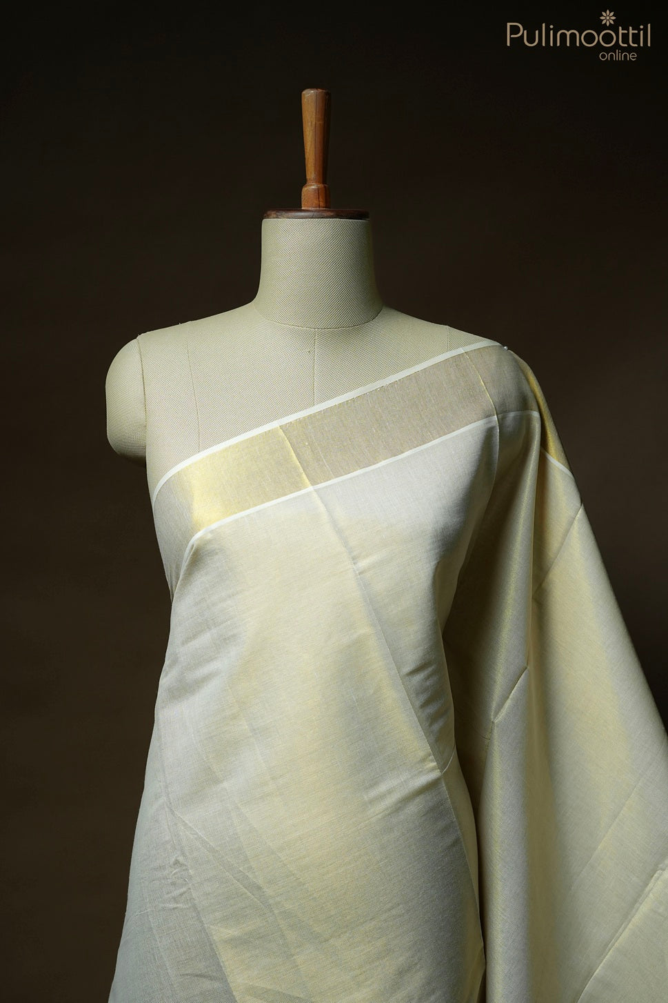 Kerala traditional golden tissue set saree