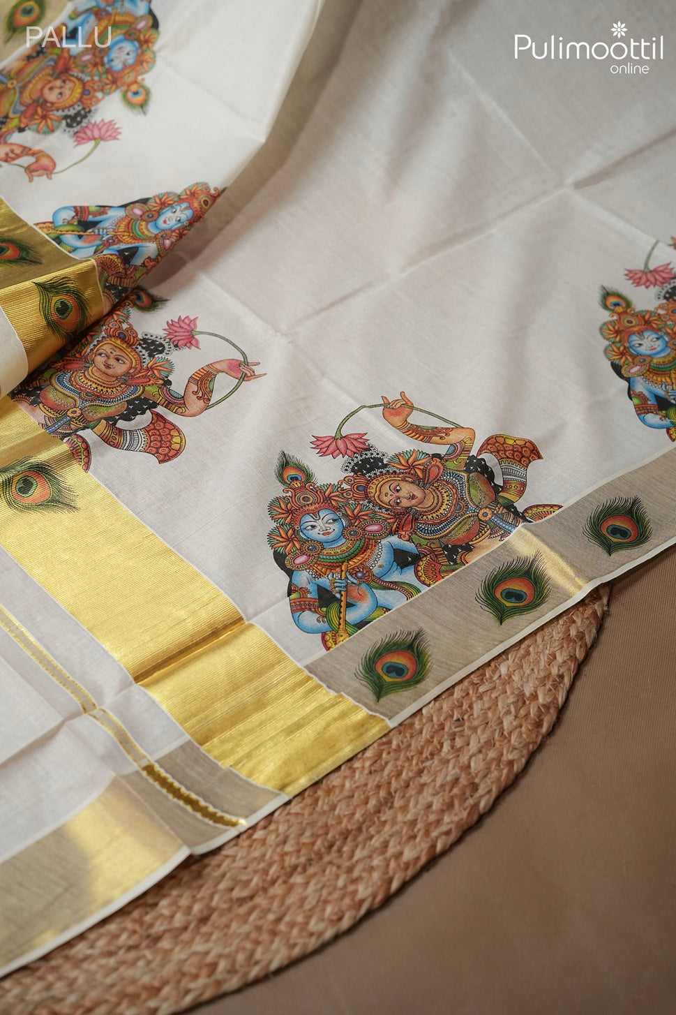 Off White Kerala Traditional Cotton Set Saree