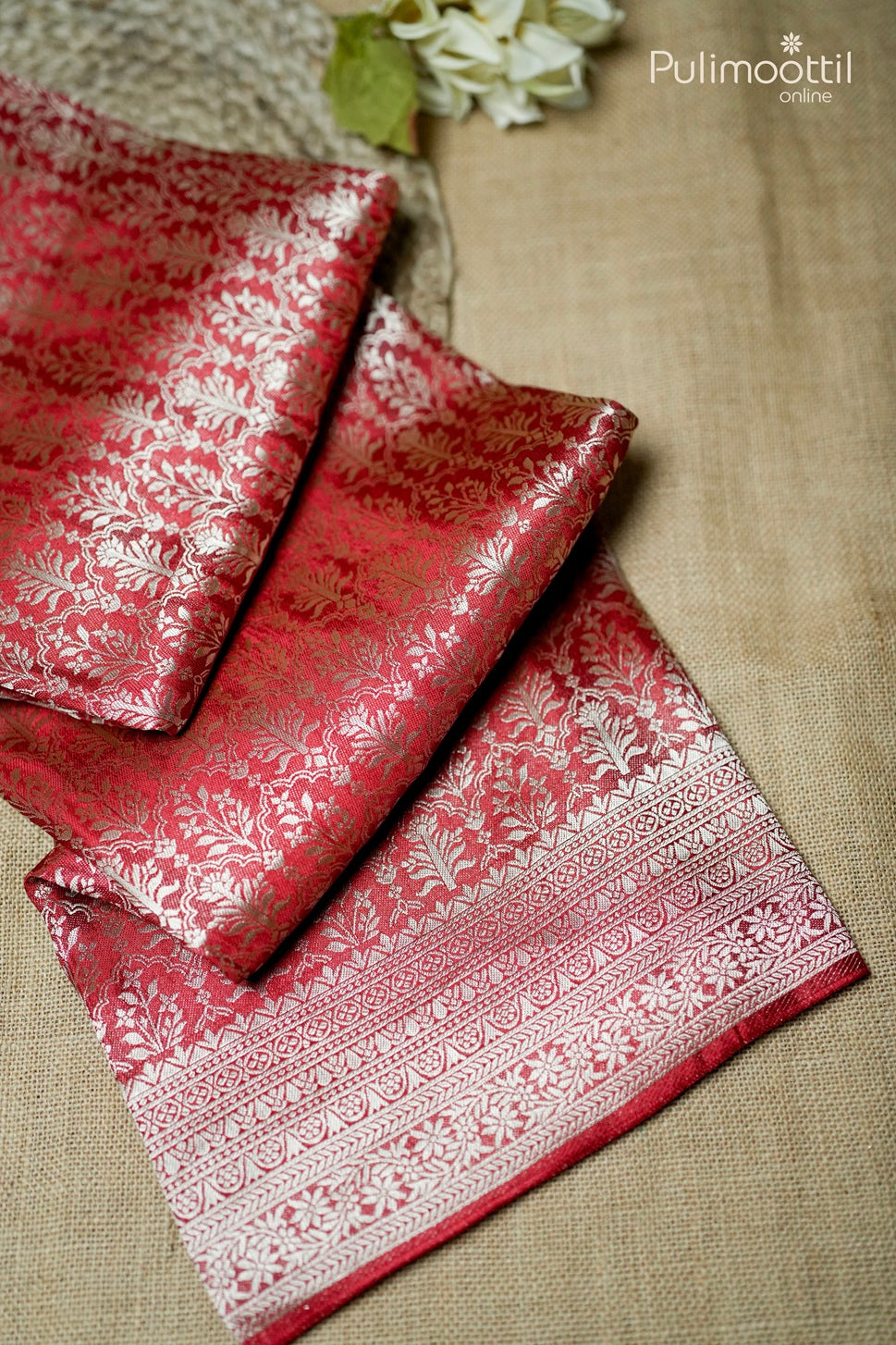 Red color Banarasi saree