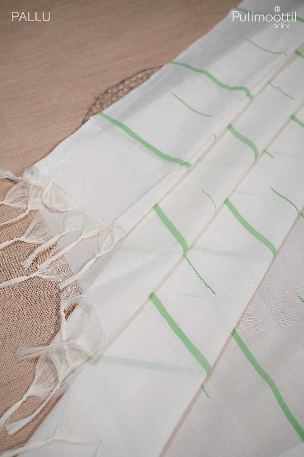 Off white color handloom cotton saree