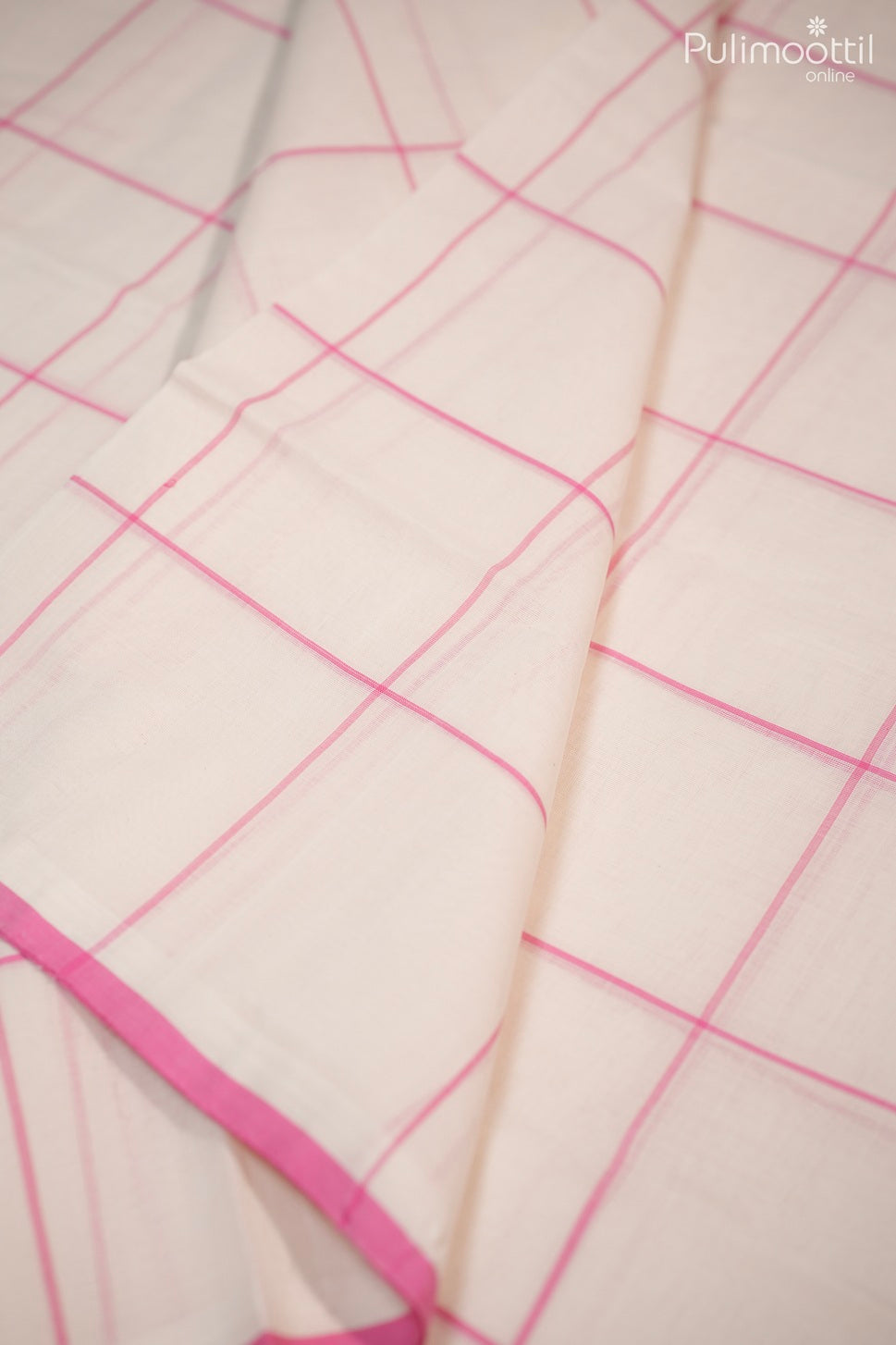 Off white colour handloom cotton saree