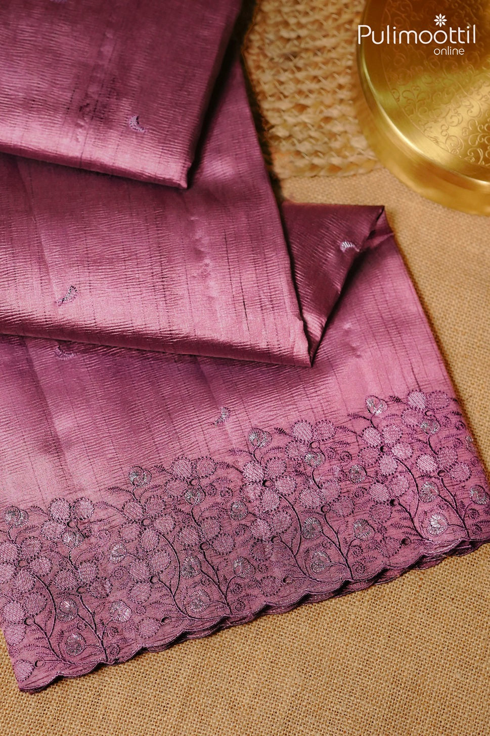 Light grape wine color cutwork fancy saree