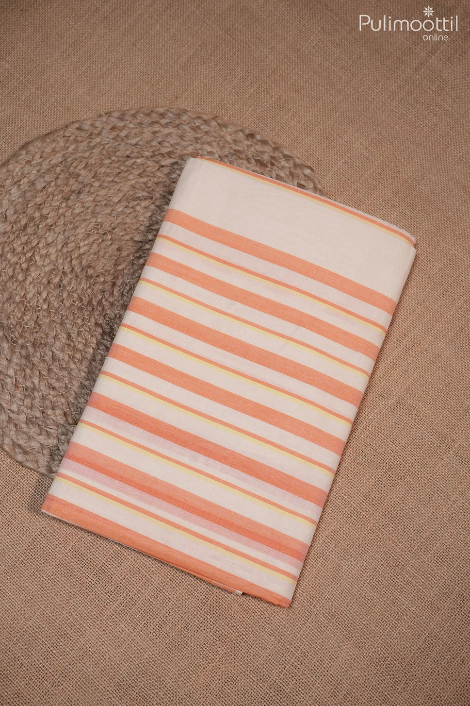 Off white colour handloom cotton saree