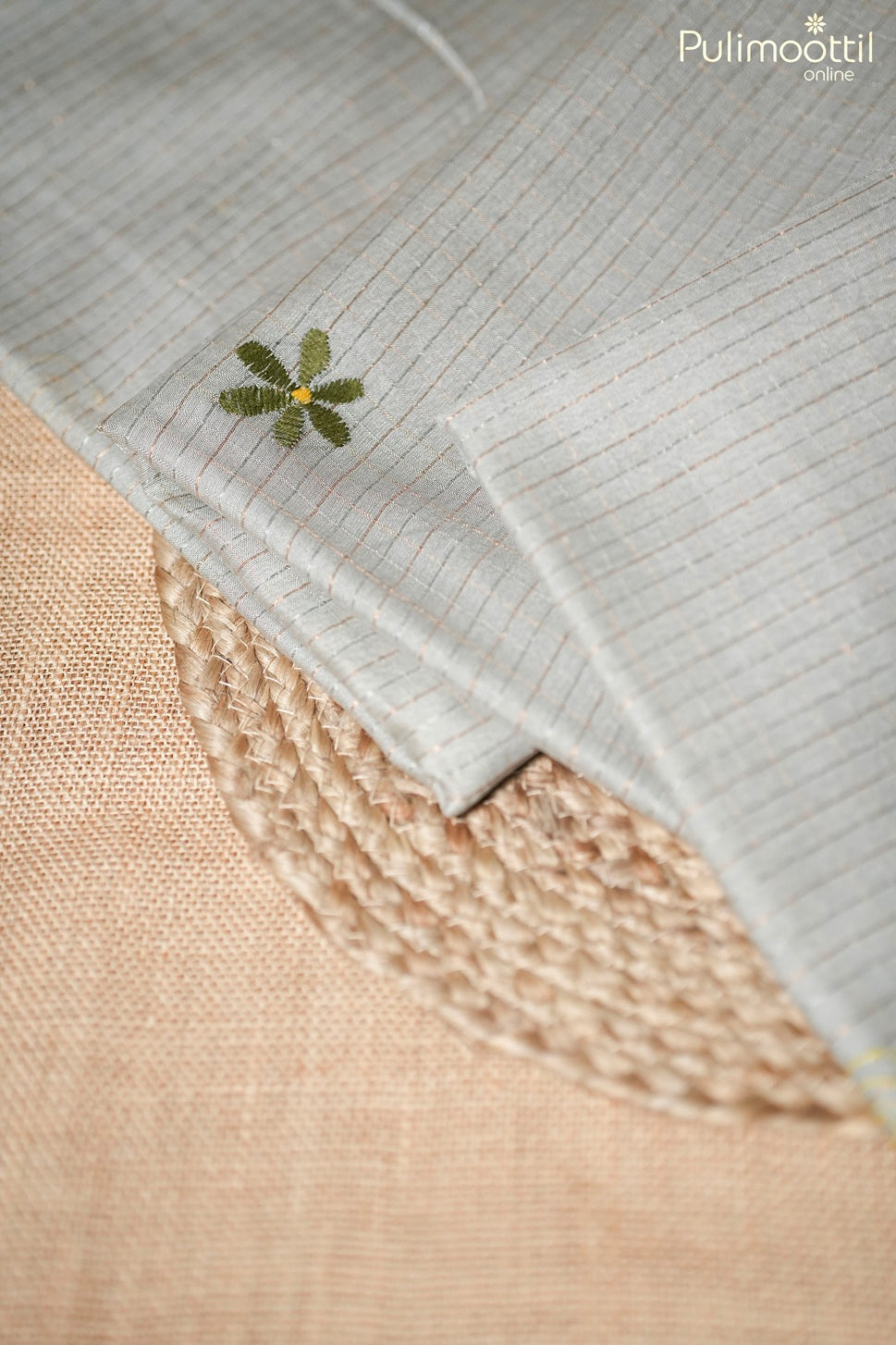 Light ash color soft Tussar silk saree
