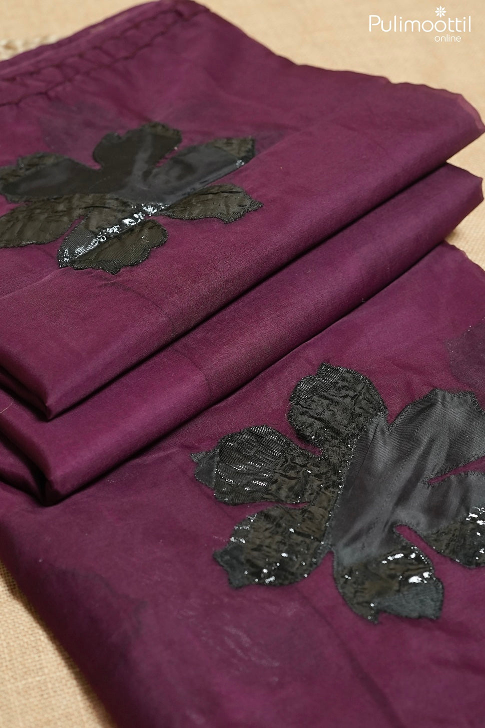 Purple color organza fancy saree
