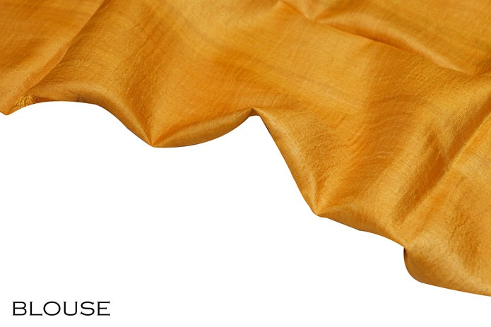 Crimson Red color pure Tusser silk saree.