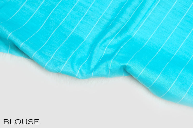 Blue color Tusser silk saree